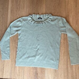 100 % Cotton Ruffled Neck Long Sleeve Sweater XL